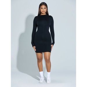 Naked Wardrobe Long Sleeve Mini Dress
